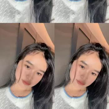 wanita, cantik, muda, asia, rambut hitam, sweater, kerah, kancing, pakaian, kasual, gaya, mode, potret, closeup, wajah, tatapan, rambut terurai, kulit cerah, makeup, bibir, pipi, alis, mata, lembut, anggun, alami, ekspresi, foto, estetika, koleksi